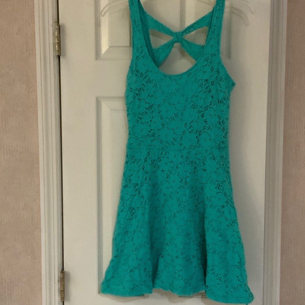 Jessica Simpson Aqua Lace Mini Dress